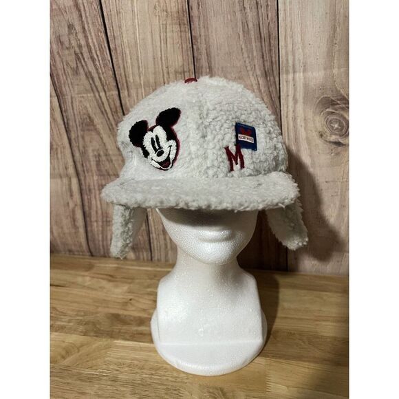 Disney Mickey Faux Fur Fleece Covered Baseball Hat Child - Picture 1 of 9